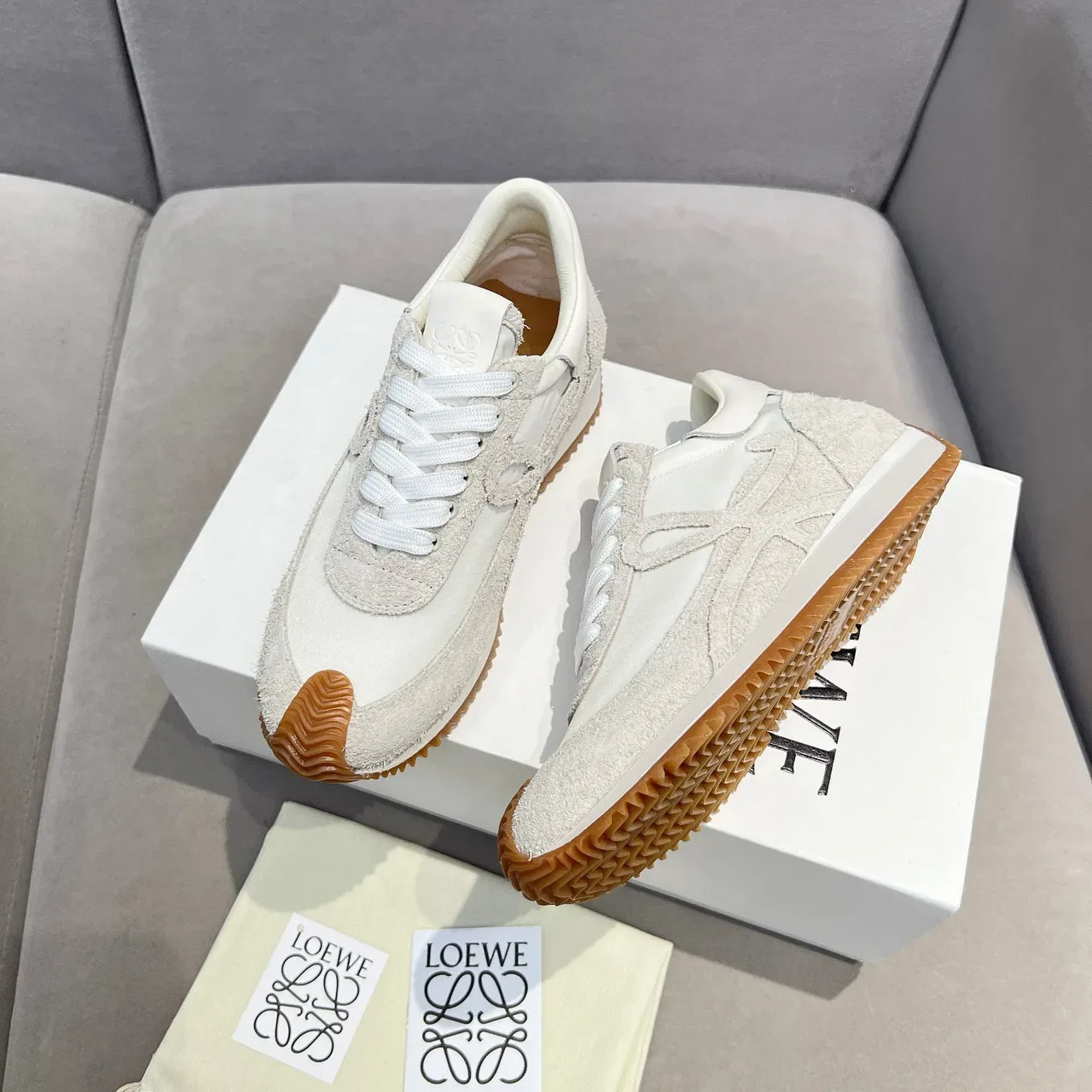 Loeve Flow Runner 2.0 Off-White et Orange Sneakers Lifestyle 6
