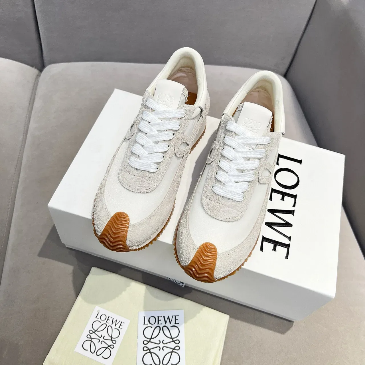 Loeve Flow Runner 2.0 Off-White et Orange Sneakers Lifestyle 7