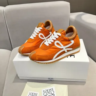 Loewe Flow Runner Orange Suede and Nylon Lifestyle Sneakers