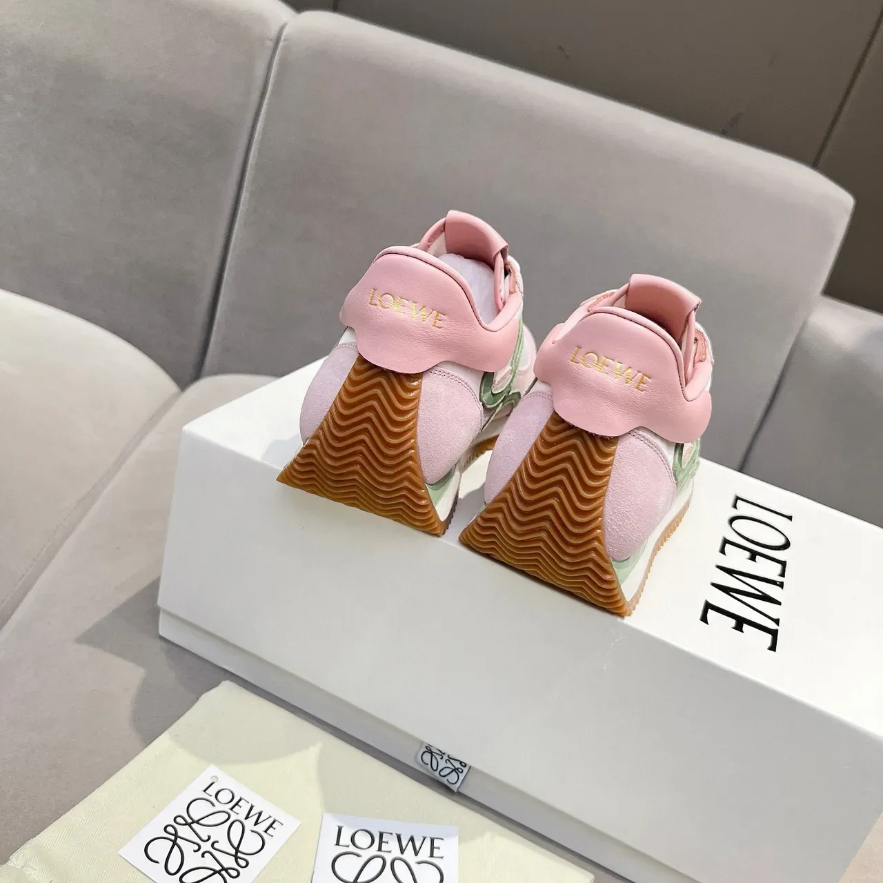 Loewe Flow Runner Pink White Green Orange baskets lifestyle 4