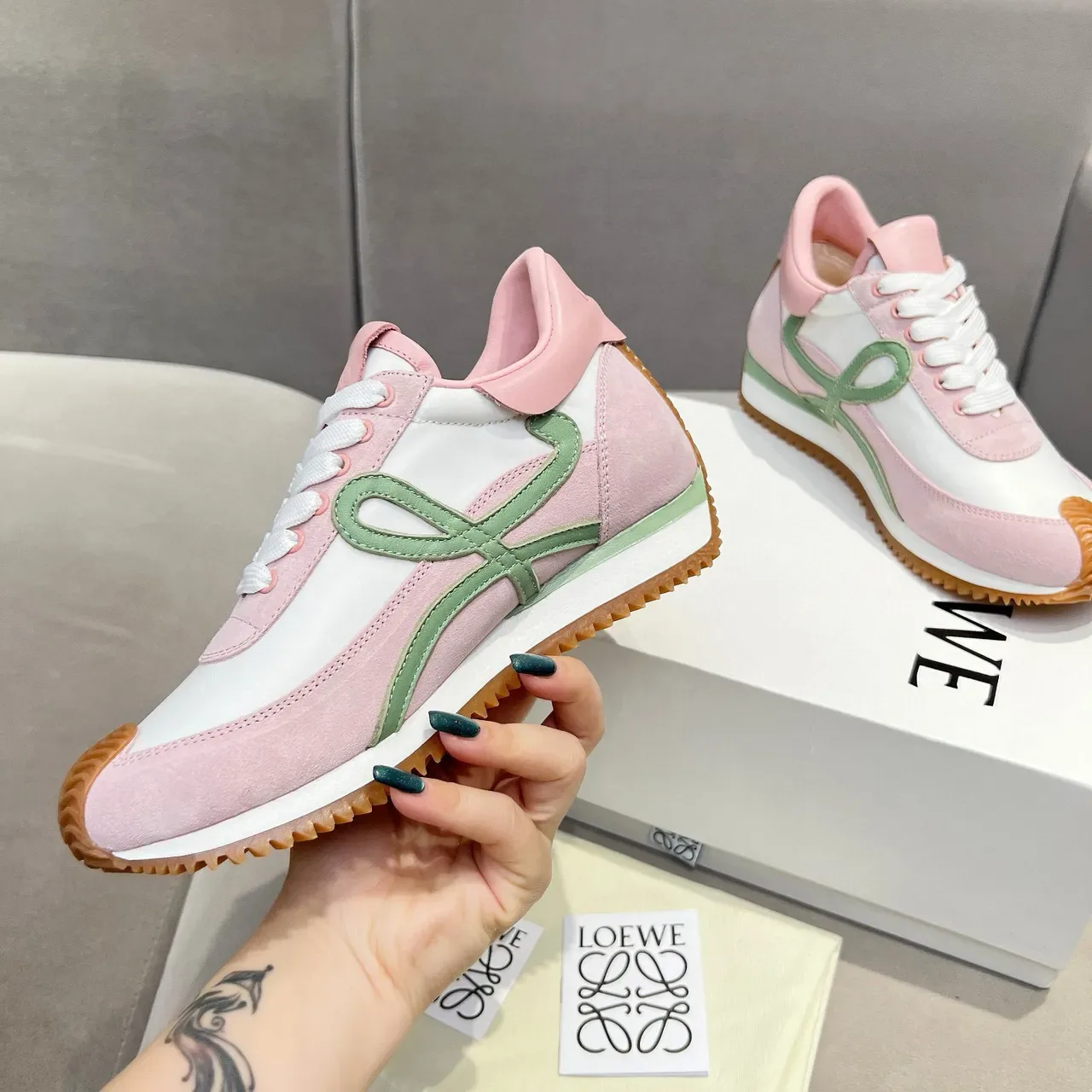 Loewe Flow Runner Pink White Green Orange baskets lifestyle 5