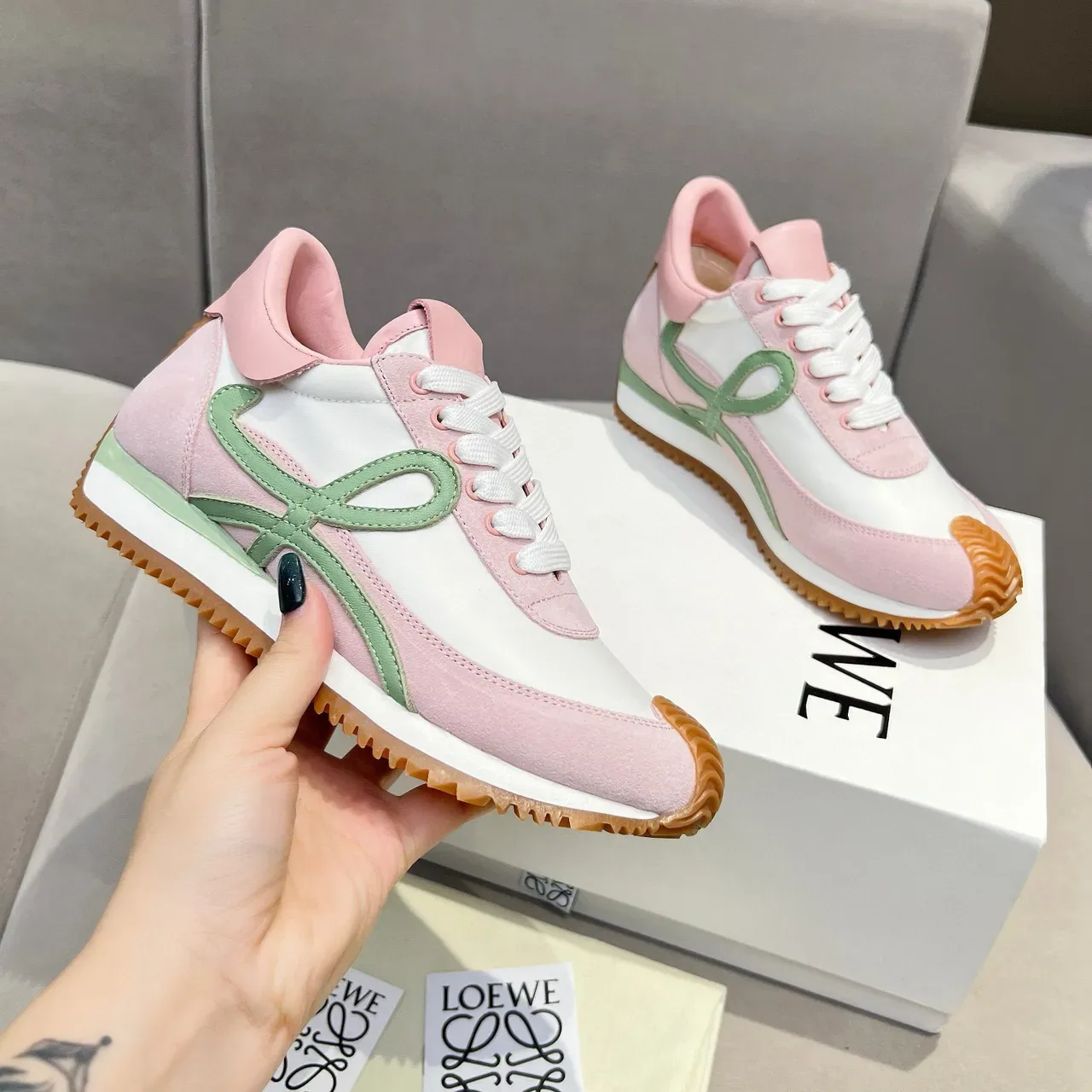 Loewe Flow Runner Pink White Green Orange baskets lifestyle 6