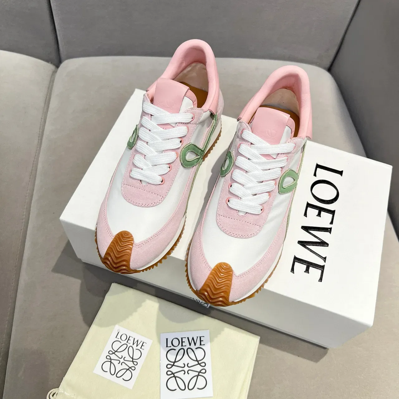 Loewe Flow Runner Pink White Green Orange baskets lifestyle 7
