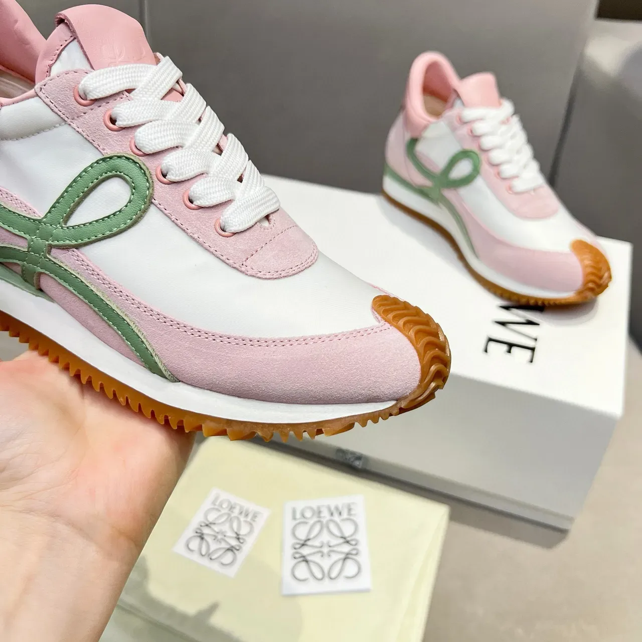 Loewe Flow Runner Pink White Green Orange baskets lifestyle 8