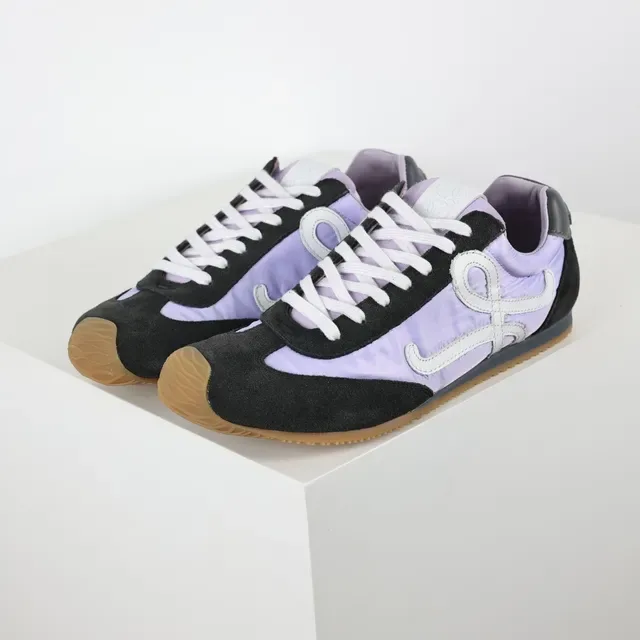 Loeve Sneakers Lifestyle de Material Misto em Roxo e Preto de Low-Top 2