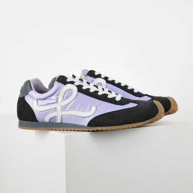 Loeve Sneakers Lifestyle de Material Misto em Roxo e Preto de Low-Top 3