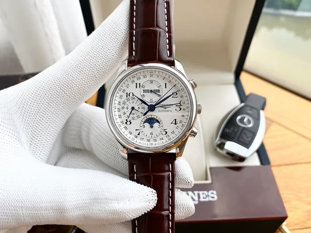 Longines Master Collection Brown White Chronograph Moon Phase Mechanical Watch 3