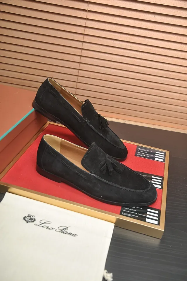 Loro Piana Black Suede Tassel Loafers 4
