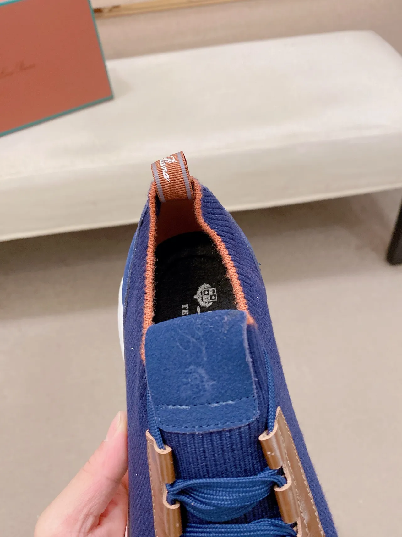 Loro Piana Flow Runner Navy Knit Lifestyle Sneakers 3
