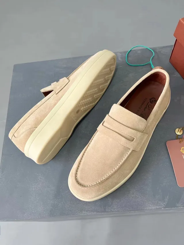 Loro Piana Ultimate Walk Beige Camurça Penny Loafers 3