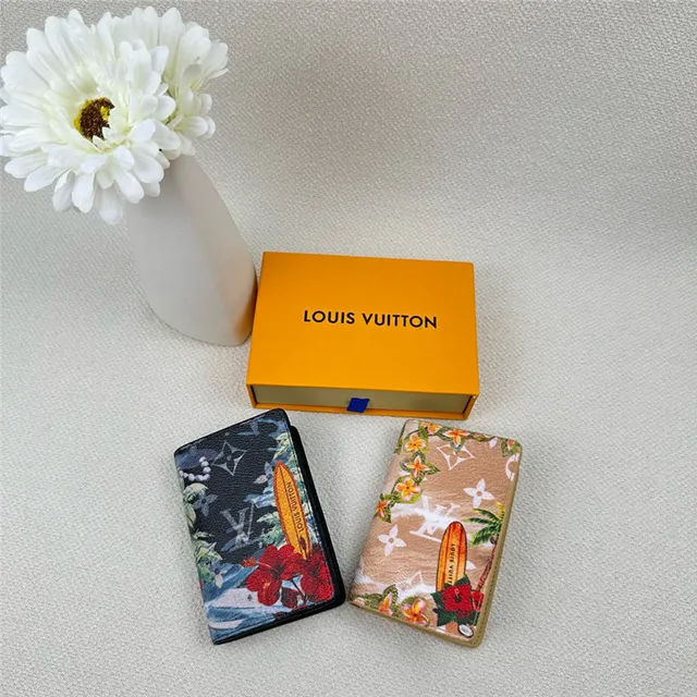 Louis Vuitton Beige Multicolor Tropical Floral Print Surfboard Graphic Card Holder 13