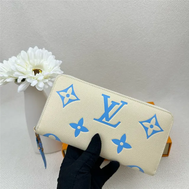 Louis Vuitton Beige Purple Monogram-Printed Textured Leather Long Wallet 13