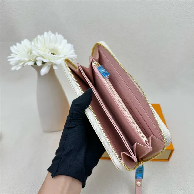 Louis Vuitton Beige Purple Monogram-Printed Textured Leather Long Wallet 22