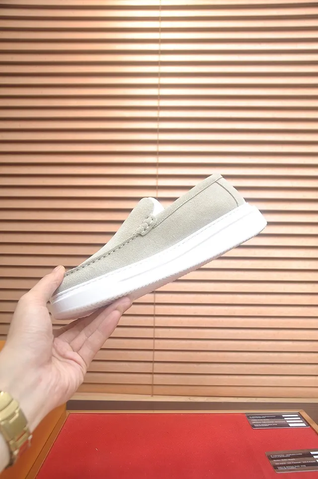 Louis Vuitton Beige White Suede Upper Moccasin-Stitched Vamp Loafer 5