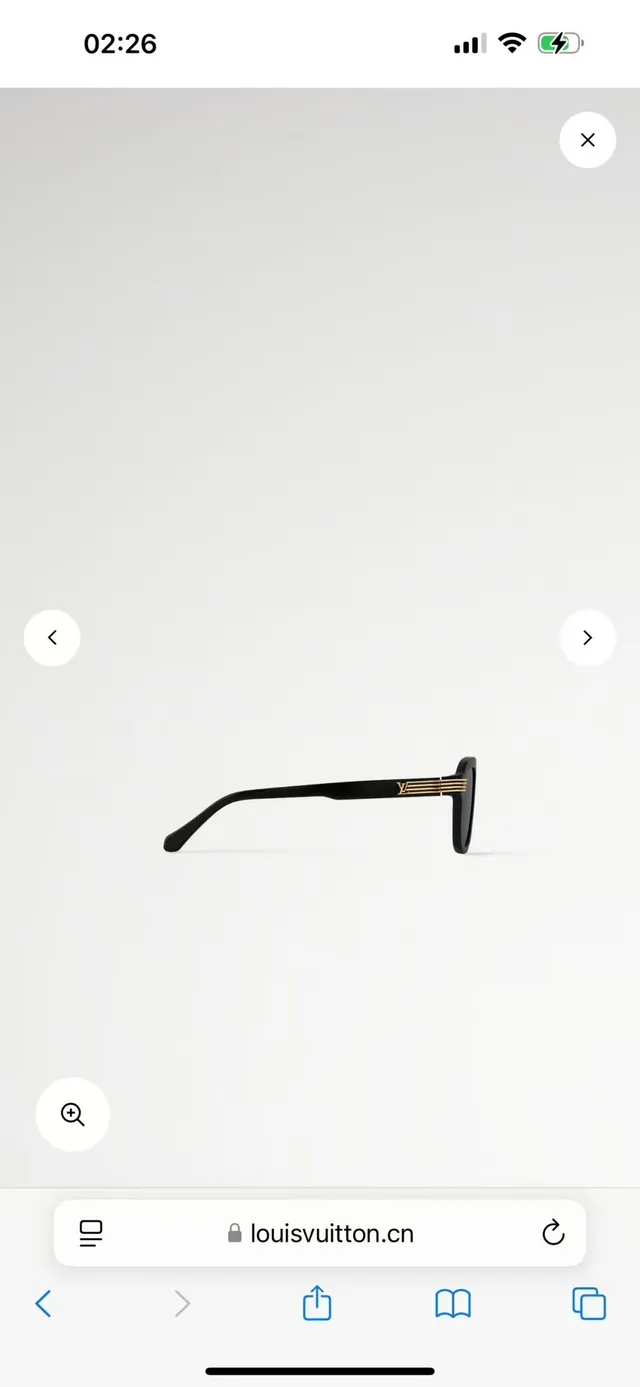 Louis Vuitton Black Gold Rectangular Frame Acetate Sunglasses 3