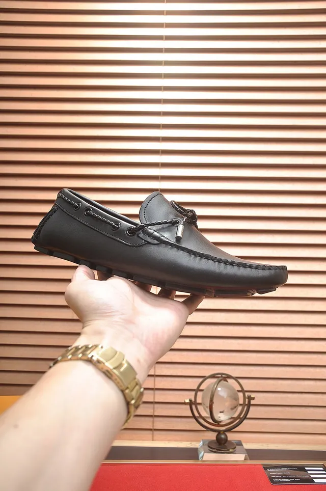 Louis Vuitton Black Leather Knotted Decorative Laces Loafer 4