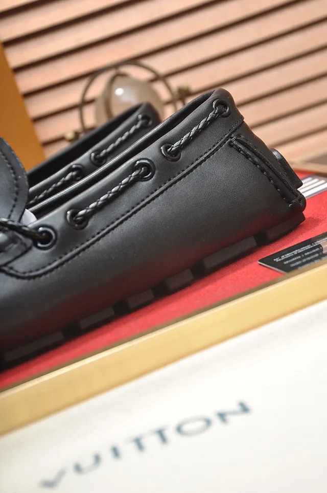 Louis Vuitton Black Leather Knotted Decorative Laces Loafer 9