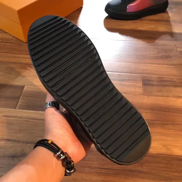 Louis Vuitton Black Multicolor Platform Sole Iridescent Monogram Overlay Lifestyle Sneakers 9