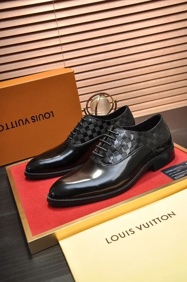 Louis Vuitton Black Patent Leather Damier Check Oxford Shoes 4