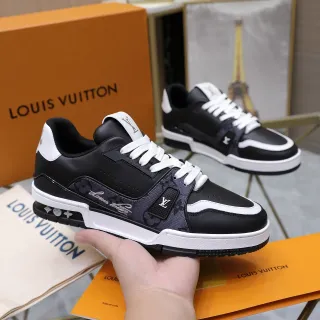 Louis Vuitton Black White Layered Sole Monogrammed Textile Panel Lifestyle Sneakers