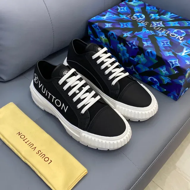 Louis Vuitton Black White Low-Top Canvas Upper Lifestyle Sneakers 8