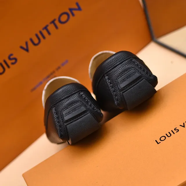 Louis Vuitton Black White Monogram-Printed Leather Split-Color Paneling Loafer 3