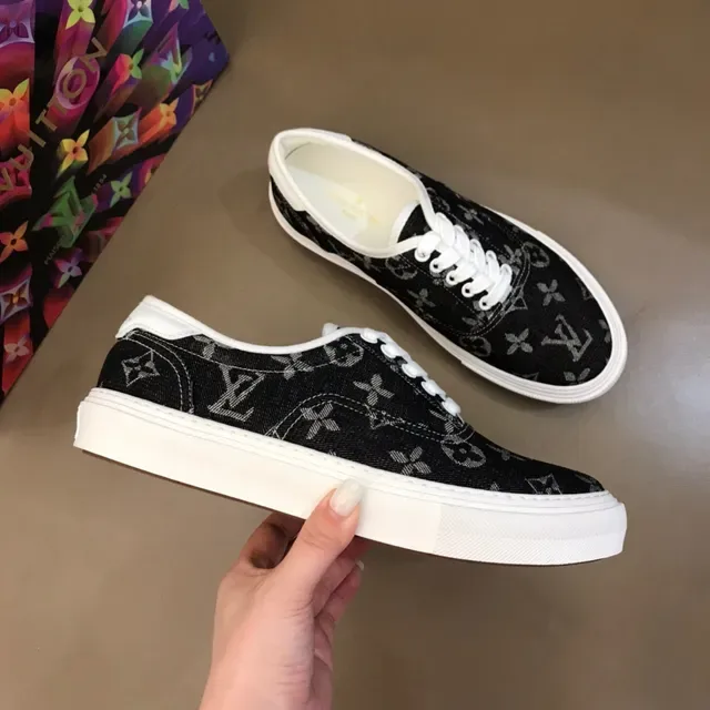 Louis Vuitton Black White Monogrammed Canvas Low-Top Lifestyle Sneakers 6