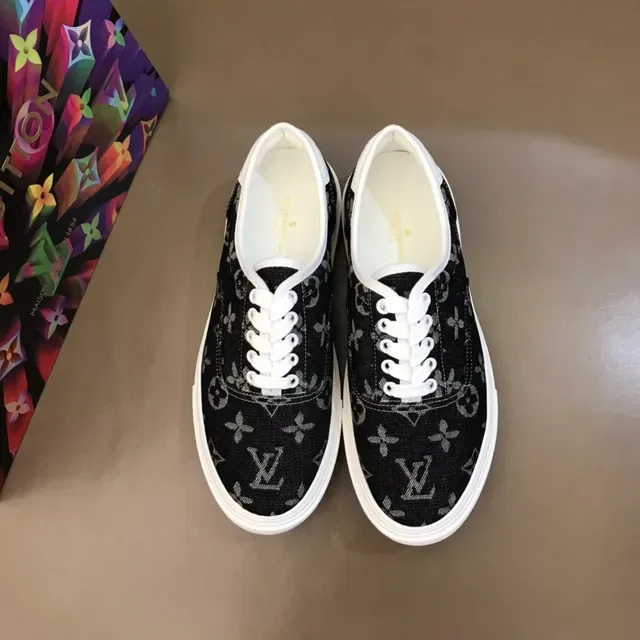 Louis Vuitton Black White Monogrammed Canvas Low-Top Lifestyle Sneakers 9