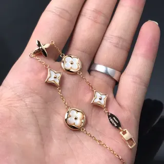 Louis Vuitton Blossom Gold-Tone Mother-of-Pearl Floral Chain Bracelet