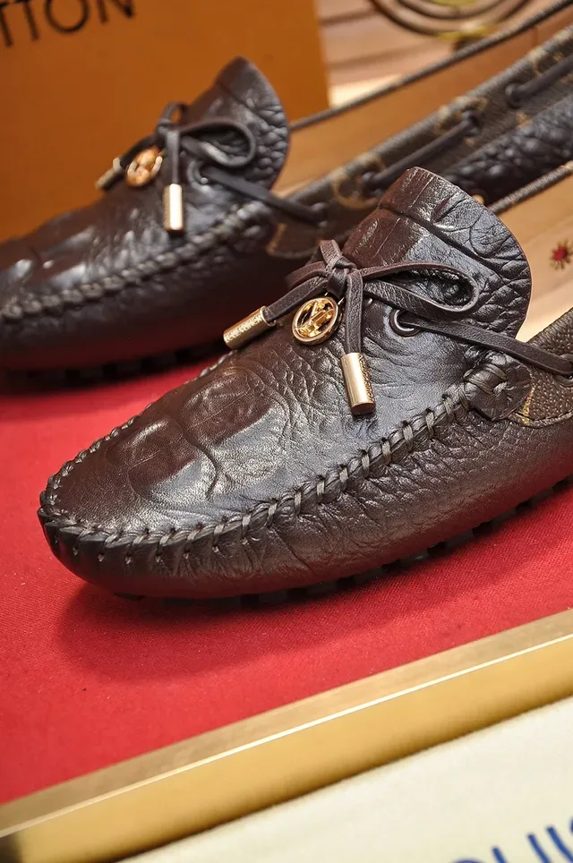 Louis Vuitton Brown Beige Crocodile-Embossed Leather Moccasin-Stitched Vamp Loafer 2