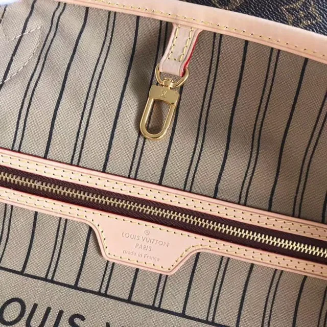 Louis Vuitton Brown Beige Monogram Canvas Rolled Leather Handles Tote Bag 9