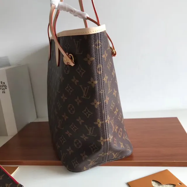 Louis Vuitton Brown Beige Monogram Canvas Rolled Leather Handles Tote Bag 10