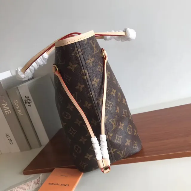 Louis Vuitton Brown Beige Monogram Canvas Rolled Leather Handles Tote Bag 14