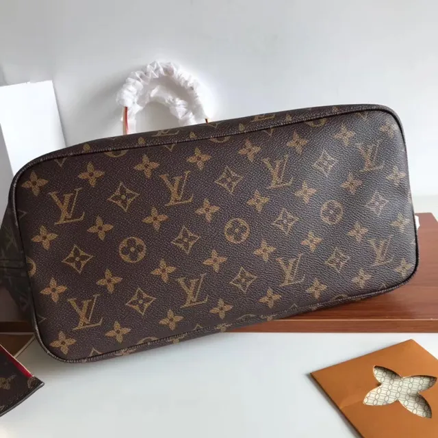 Louis Vuitton Brown Beige Monogram Canvas Rolled Leather Handles Tote Bag 15