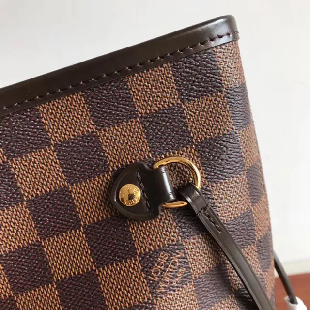 Louis Vuitton Brown Beige Monogram Canvas Rolled Leather Handles Tote Bag 23