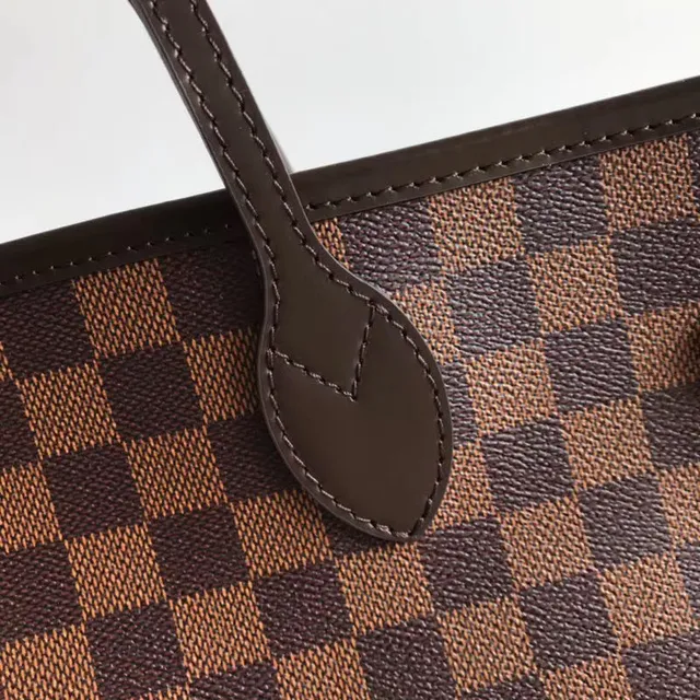 Louis Vuitton Brown Beige Monogram Canvas Rolled Leather Handles Tote Bag 24