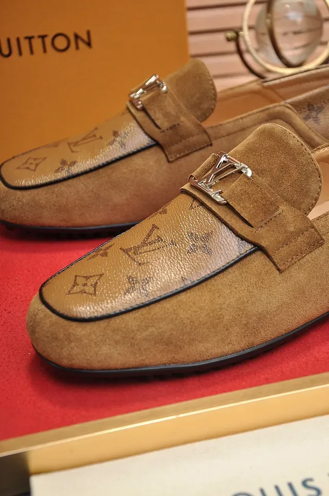 Louis Vuitton Brown Beige Monogrammed Suede Single Monk Strap Loafer 3