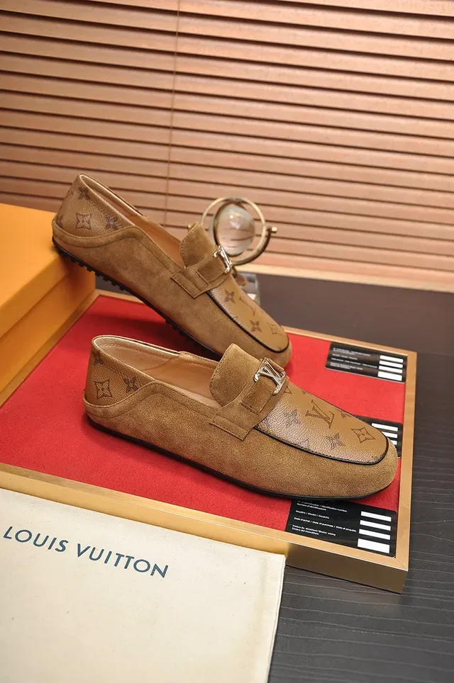Louis Vuitton Brown Beige Monogrammed Suede Single Monk Strap Loafer 5