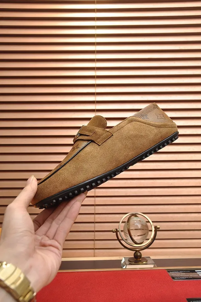 Louis Vuitton Brown Beige Monogrammed Suede Single Monk Strap Loafer 6