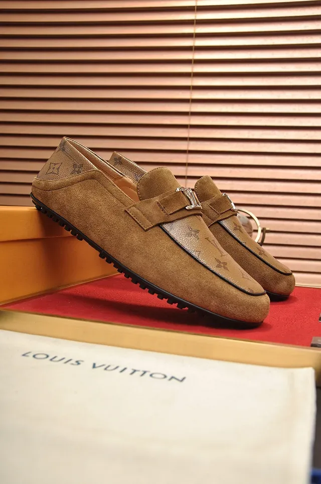 Louis Vuitton Brown Beige Monogrammed Suede Single Monk Strap Loafer 8