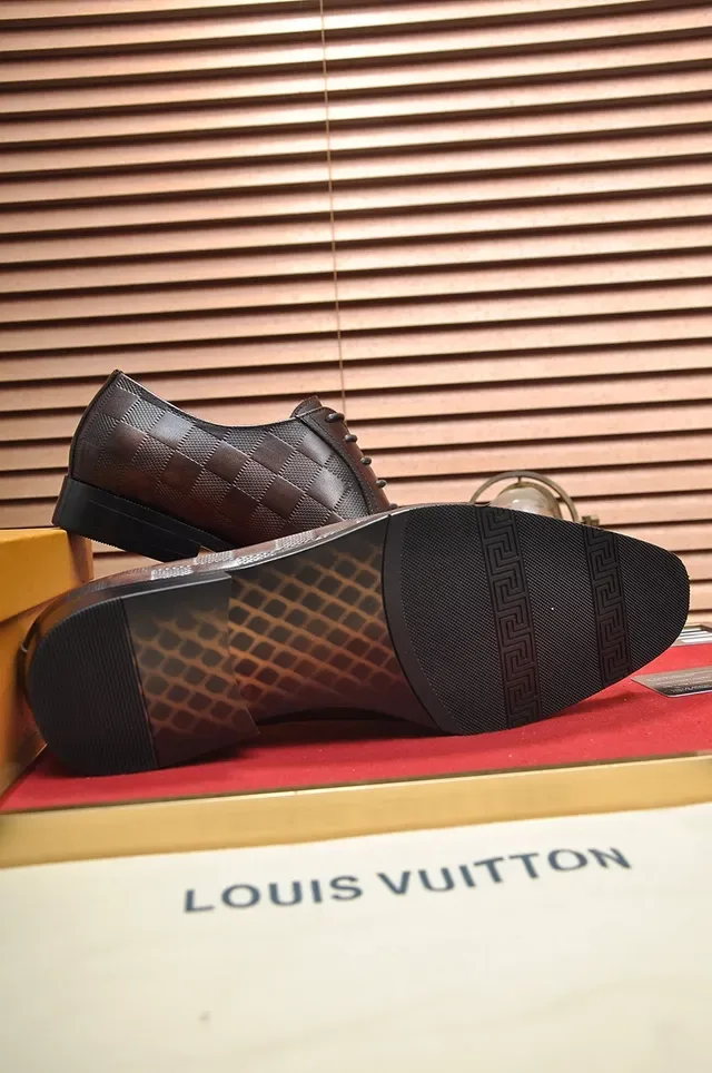 Louis Vuitton Brown Checkered Cap-Toe Brogue Oxford Shoes 3