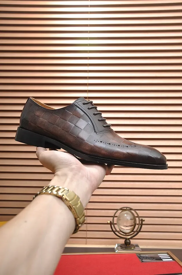 Louis Vuitton Brown Checkered Cap-Toe Brogue Oxford Shoes 4