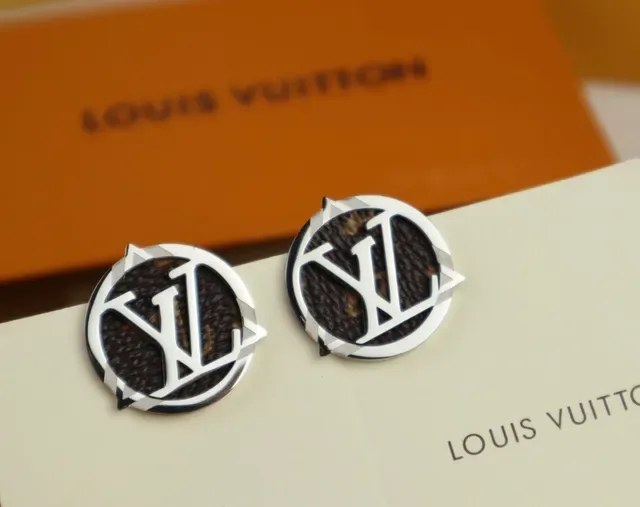 Louis Vuitton Brown Gold Circular Monogram Metal-Framed Jewelry 6