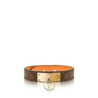 Louis Vuitton Brown Gold Monogram Canvas Hardware Bracelet