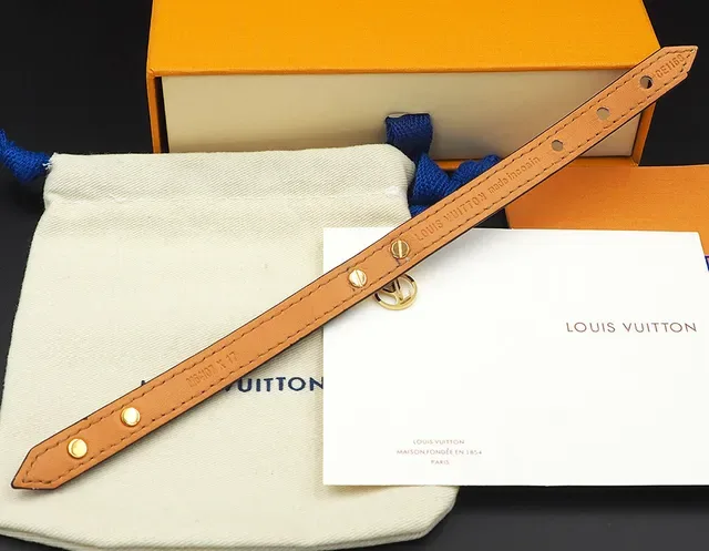 Louis Vuitton Brown Gold Monogram Canvas Hardware Bracelet 4