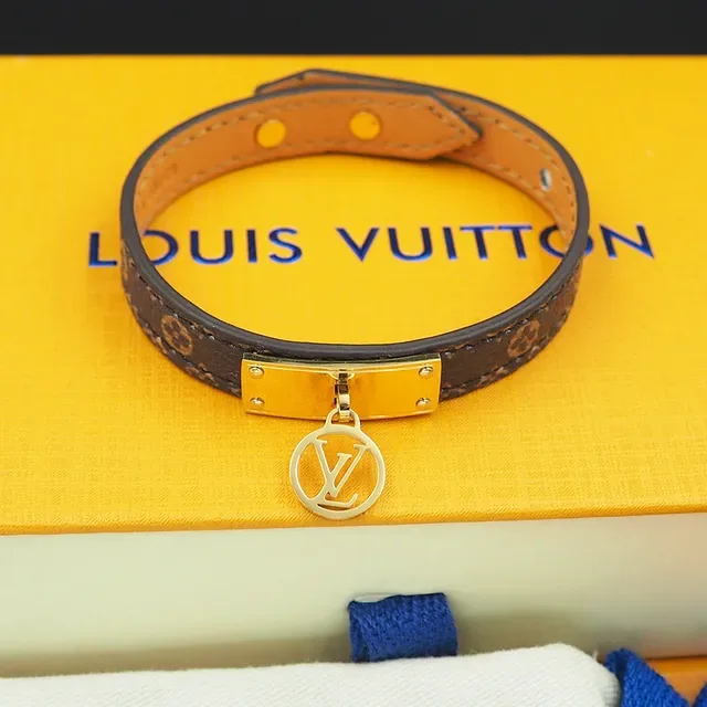 Louis Vuitton Brown Gold Monogram Canvas Hardware Bracelet 6