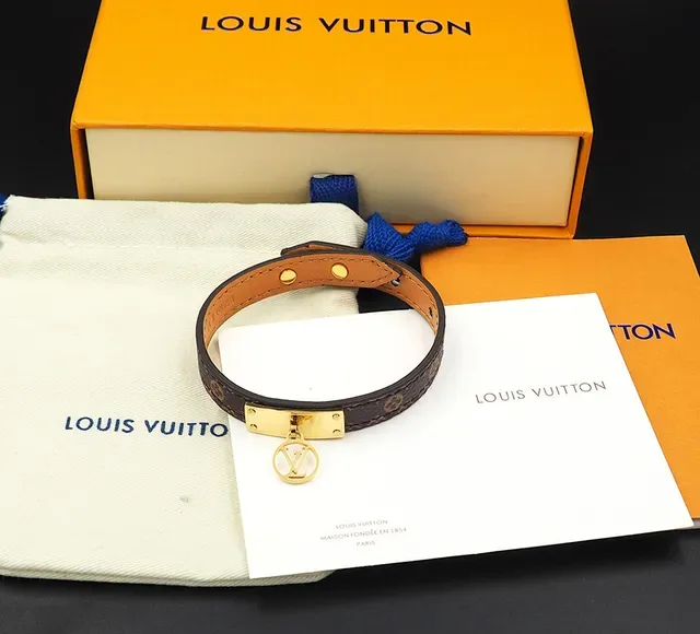 Louis Vuitton Brown Gold Monogram Canvas Hardware Bracelet 8