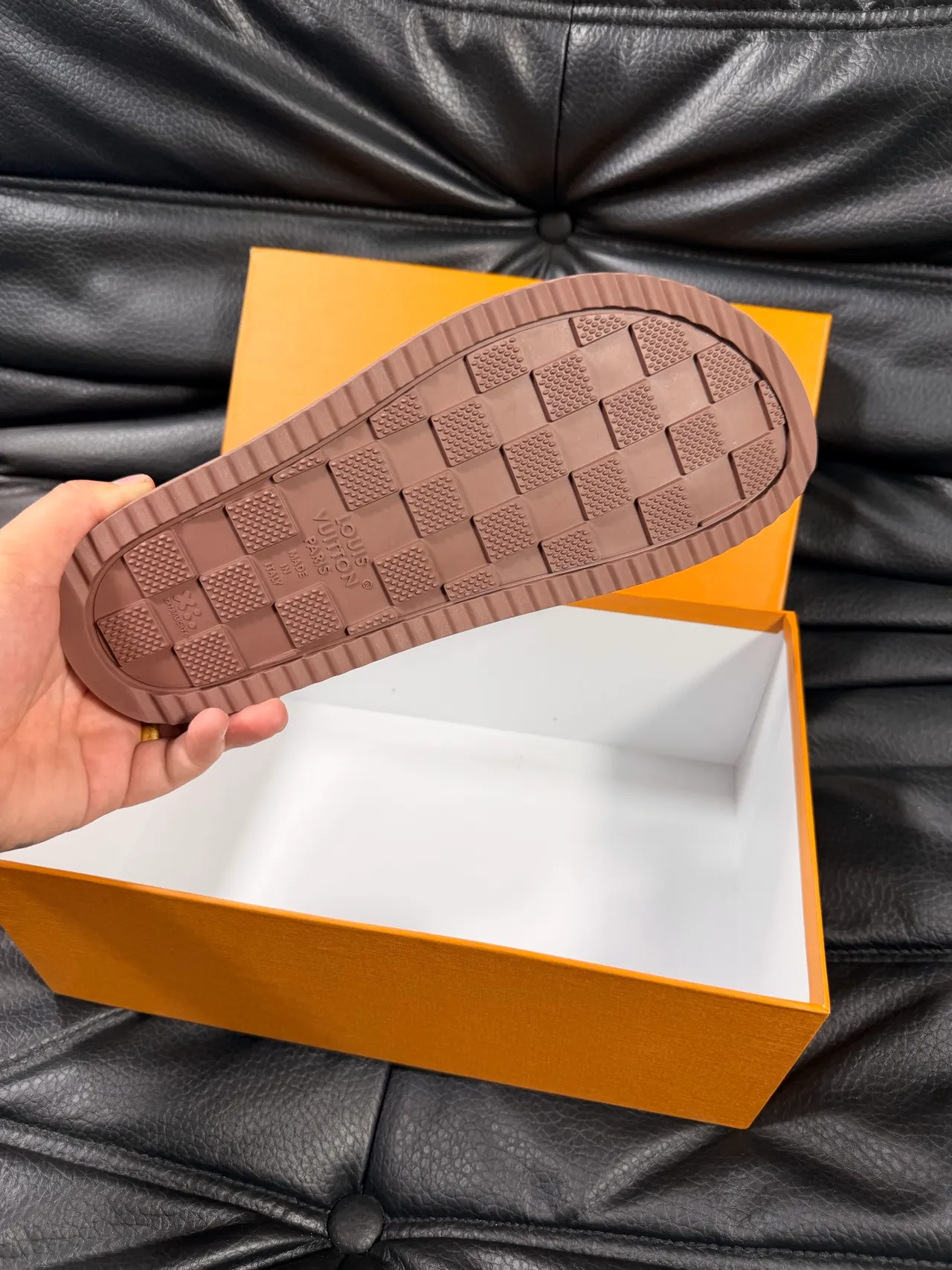 Louis Vuitton Brown Monogrammed Strap Molded Rubber Sole Slippers 2