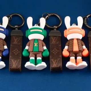 Louis Vuitton Brown Multicolor Monogram Leather Strap Vinyl Figurine Charm Phone Case