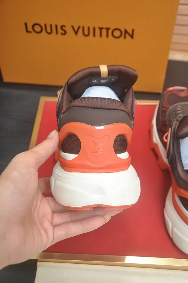 Louis Vuitton Brown Orange Multi-Layered Sole Mesh And Synthetic Upper Chunky Sneakers 2